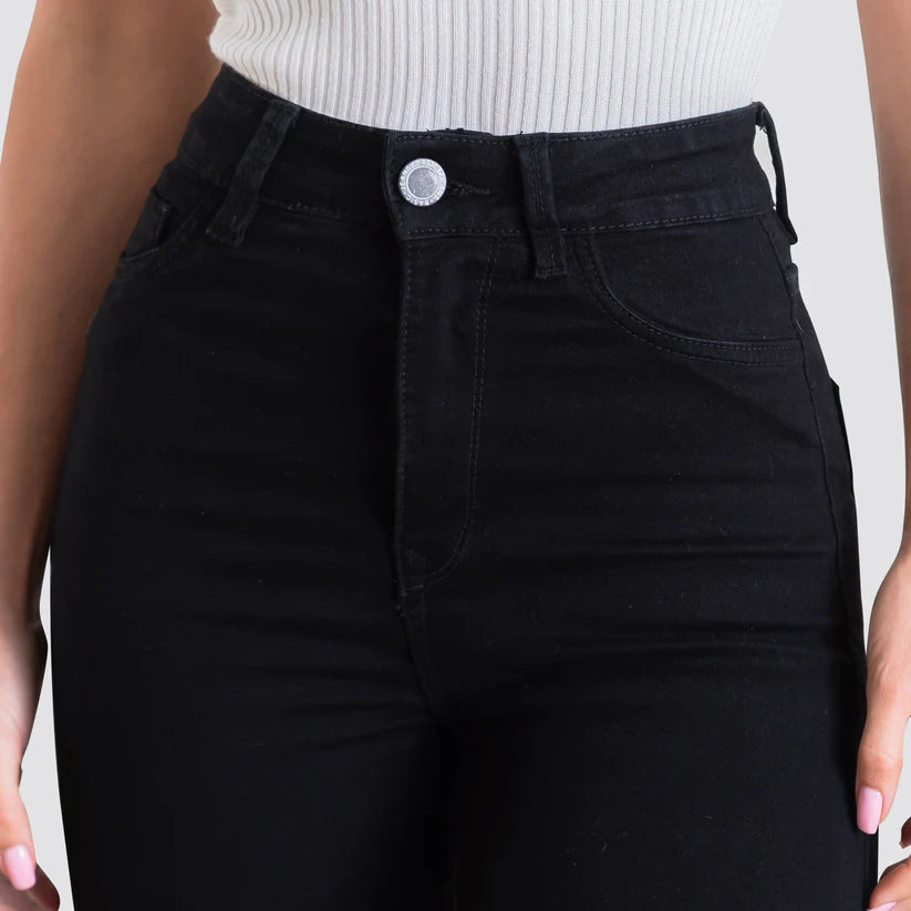 Jeans Skinny Tiro Alto Basic Negro
