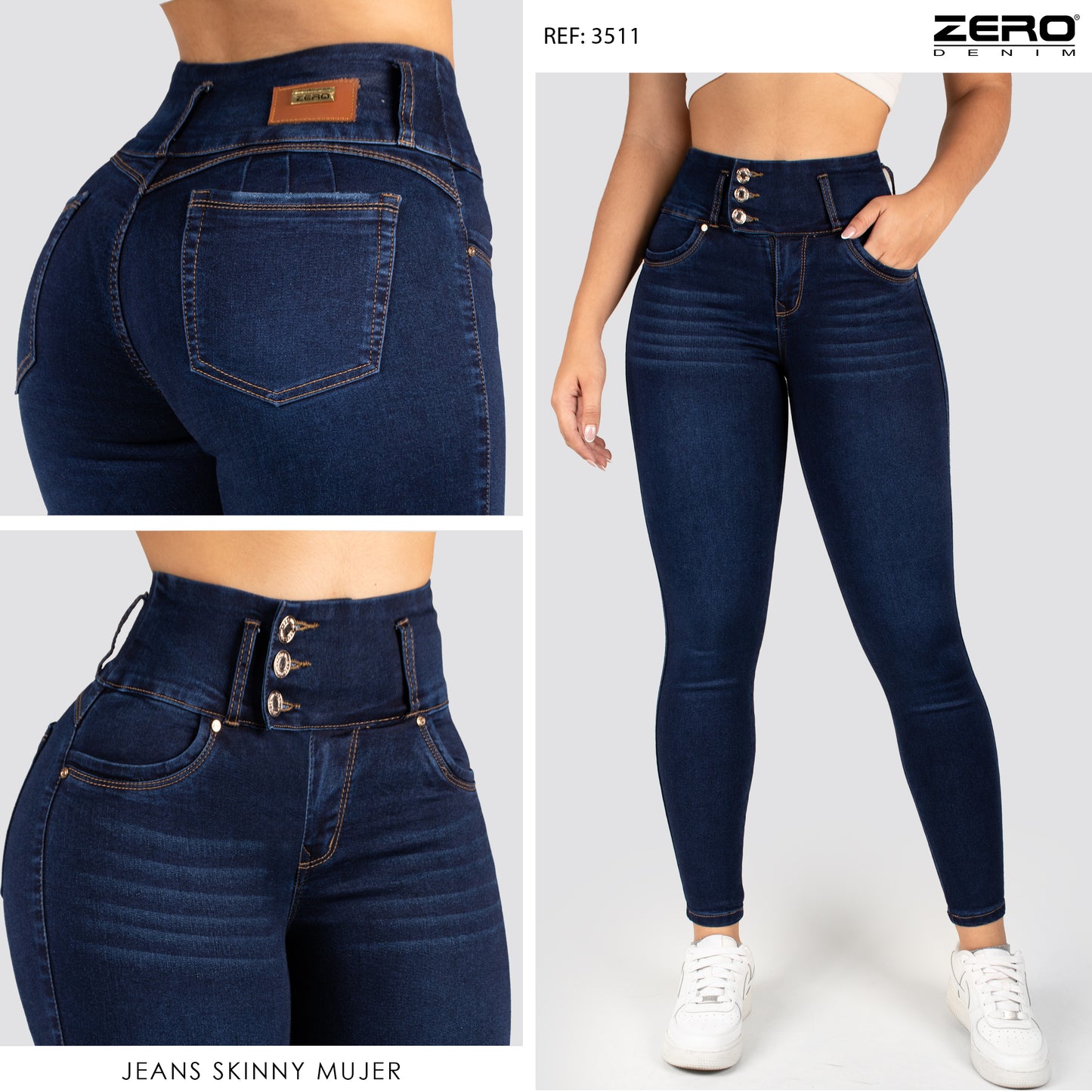 Jeans Skinny Tiro Alto 3511