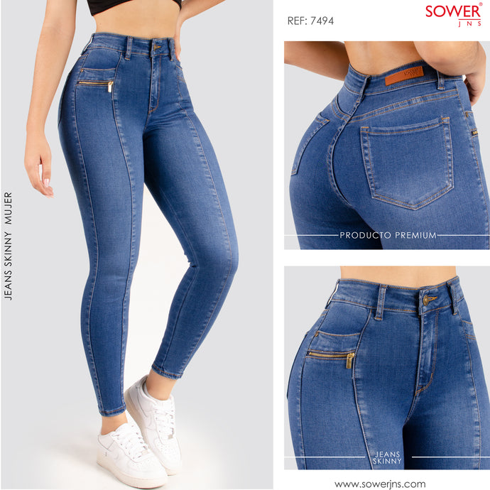 Jeans Skinny Tiro Alto S7494