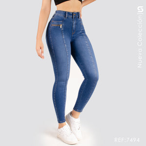 Jeans Skinny Tiro Alto S7494