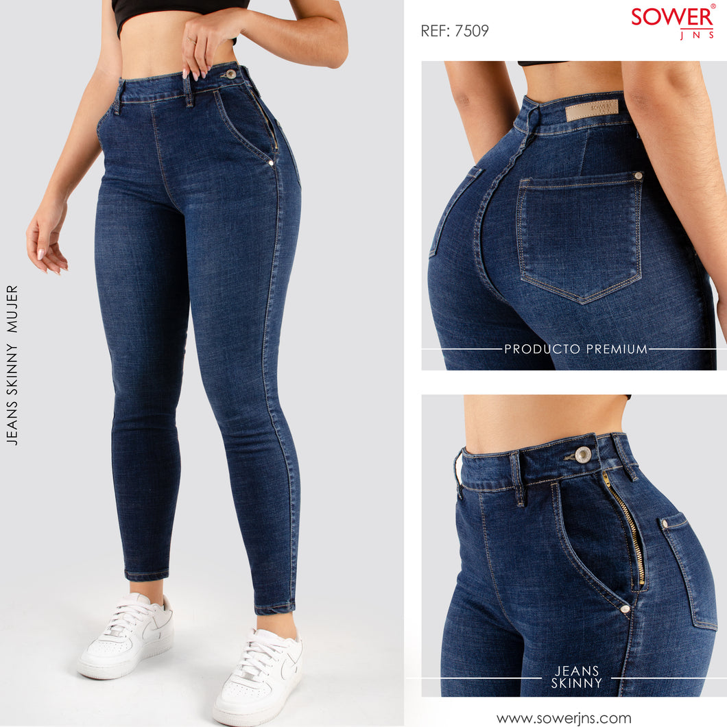 Jeans Skinny Tiro Alto Premium S7509