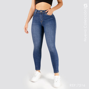 Jeans Skinny Tiro Alto S7516