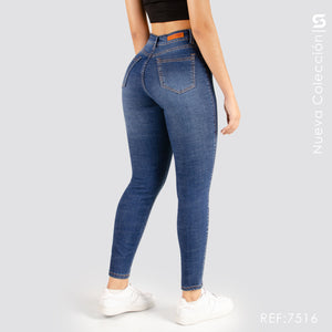 Jeans Skinny Tiro Alto S7516