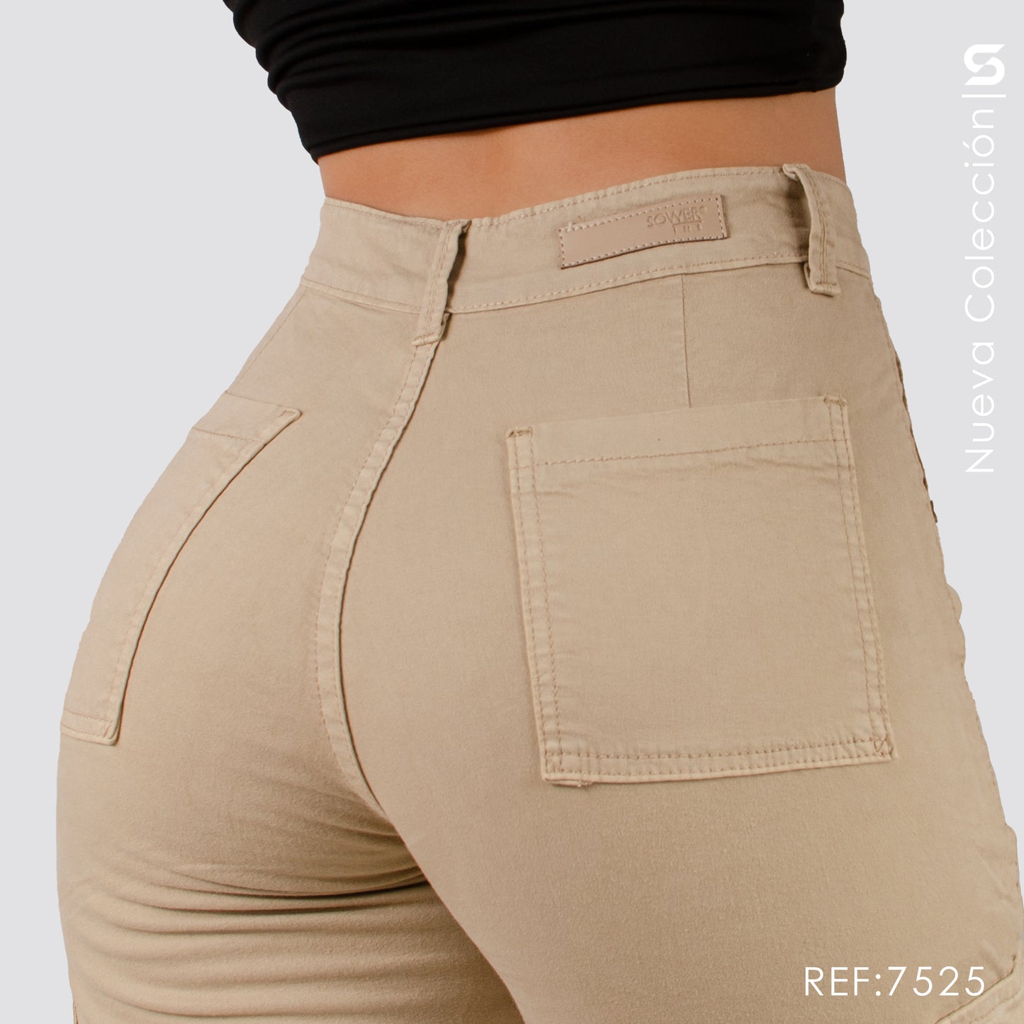 Pantalón Mom Fit Cargo Tiro Alto S7525