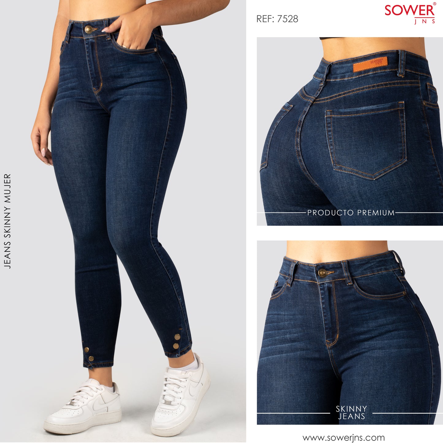 Jeans Skinny Tiro Alto S7528