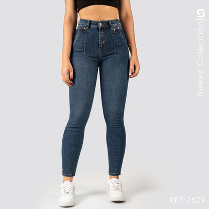 Jeans Skinny Tiro Alto S7529