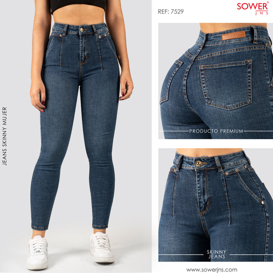 Jeans Skinny Tiro Alto S7529