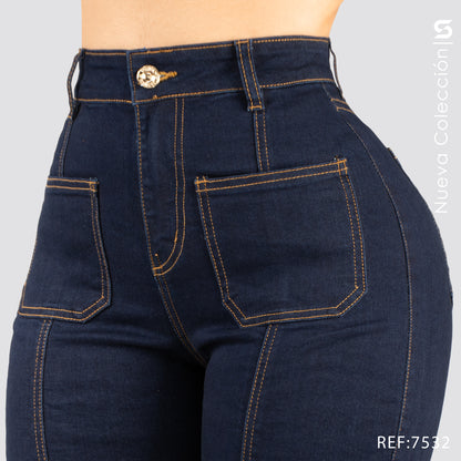 Jeans Mom Flare Tiro Alto S7532