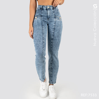 Jeans Mom Fit Tiro Alto S7533