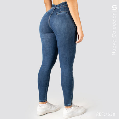 Jeans Skinny Tiro Alto S7538