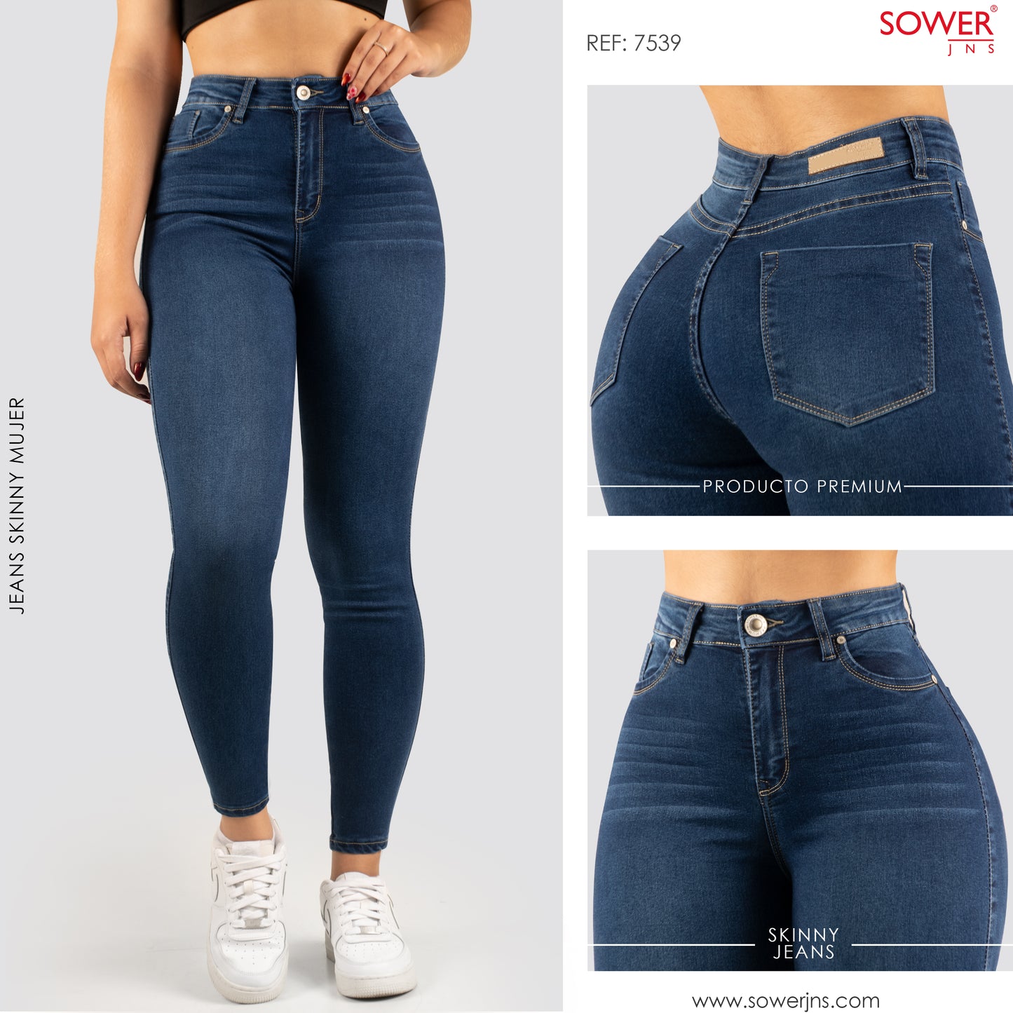 Jeans Skinny Tiro Alto S7539
