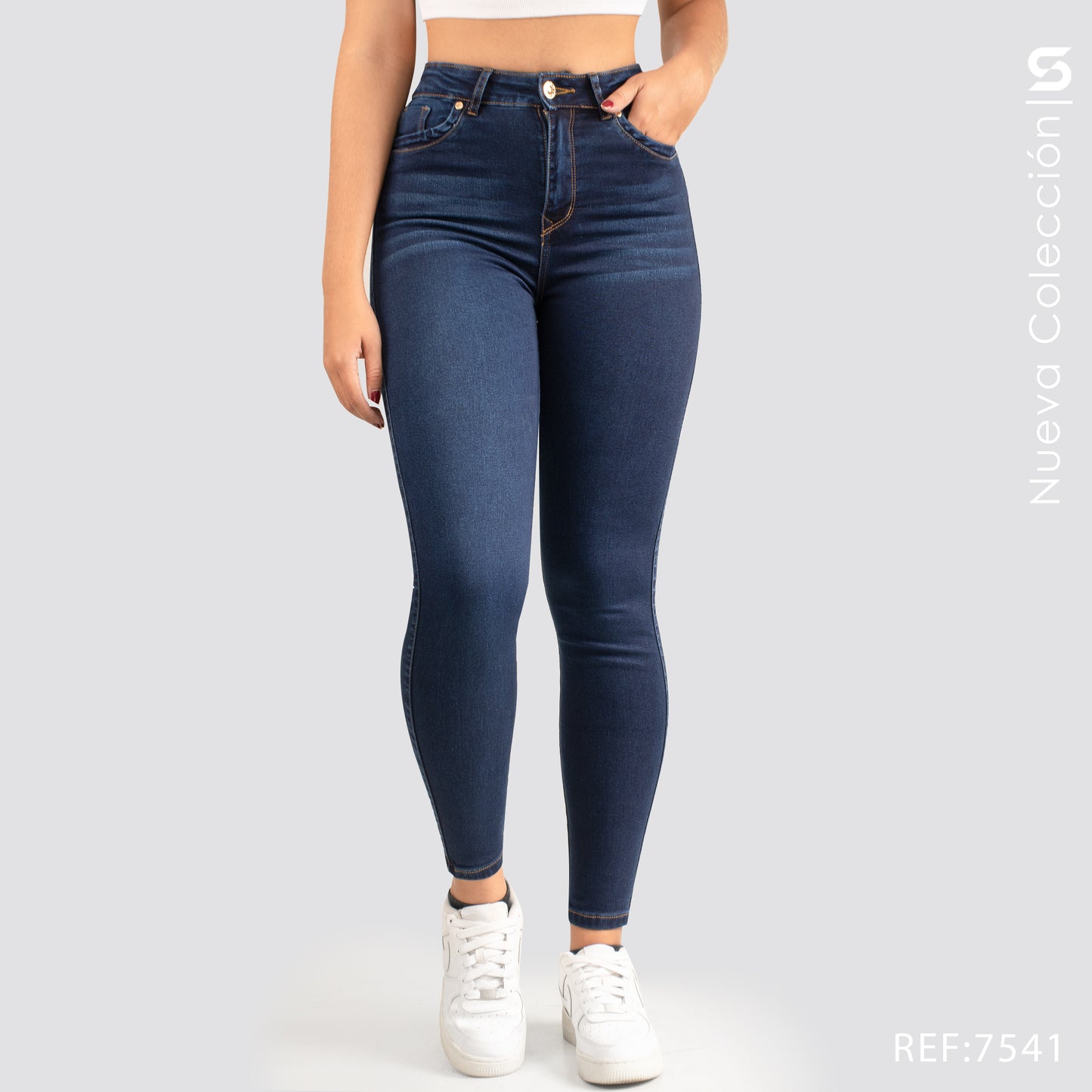 Jeans Skinny Tiro Alto S7541