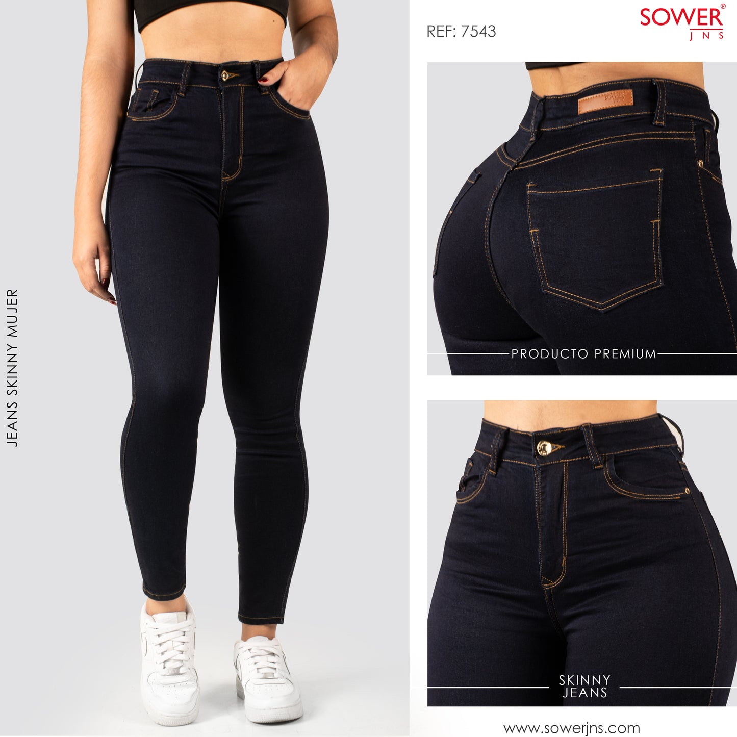 Jeans Skinny Tiro Alto S7543