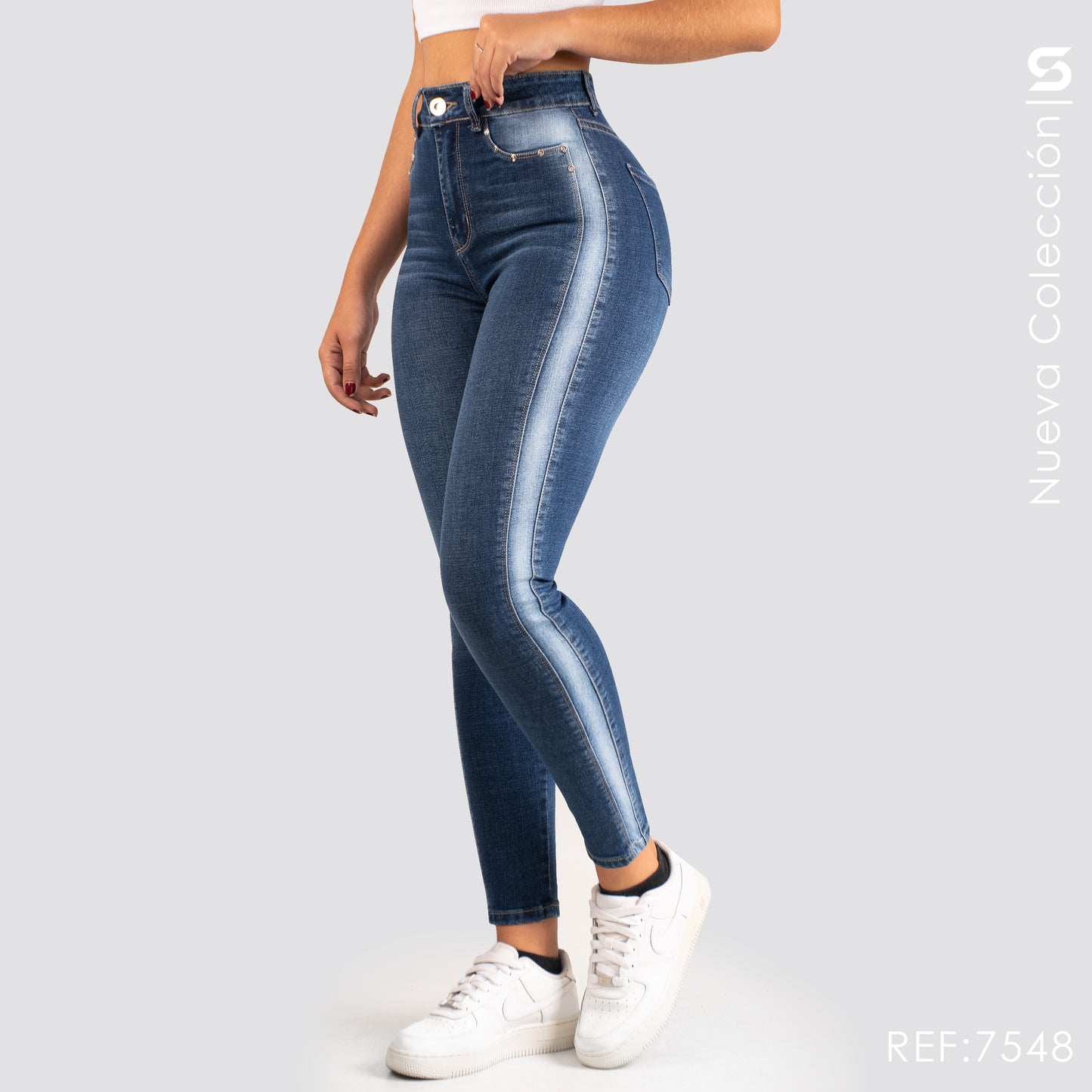 Jeans Skinny Tiro Alto S7548