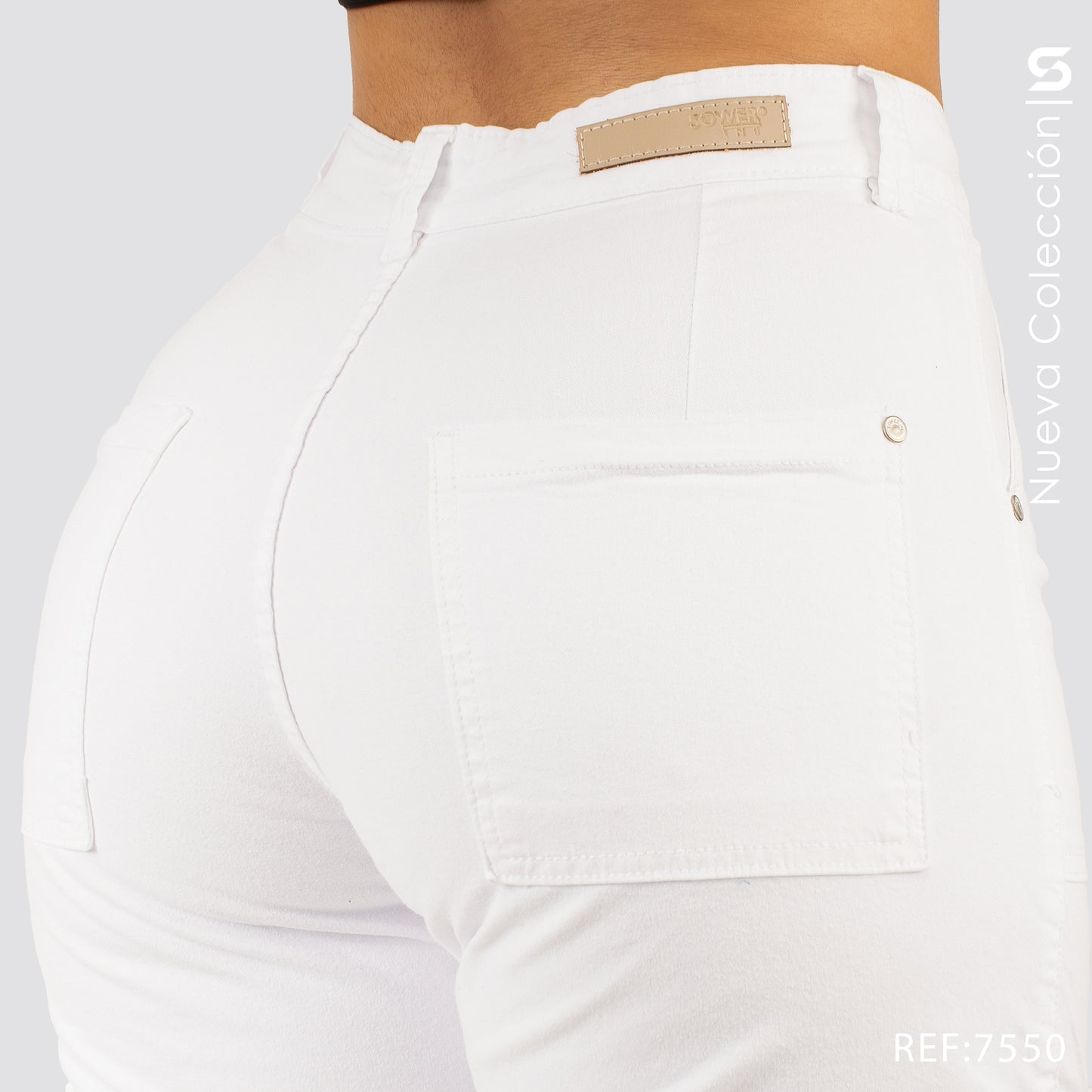 Jeans Mom Fit  Cargo Tiro Alto S7550