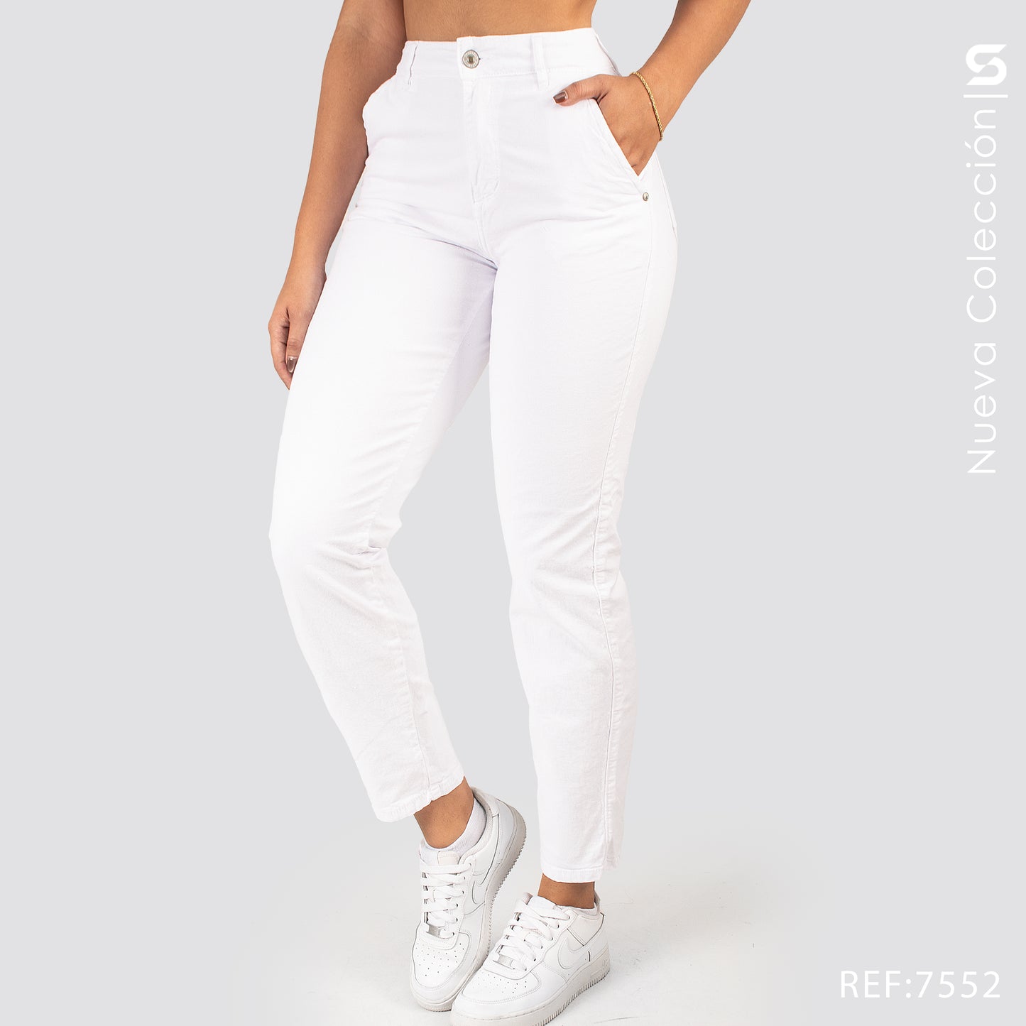 Jeans Mom Fit Tiro Alto S7552