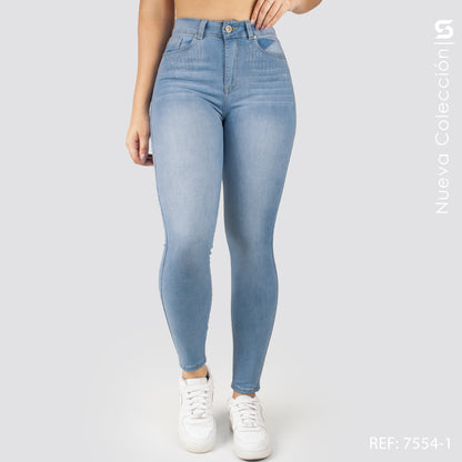 Jeans Skinny Tiro Alto S7554-1