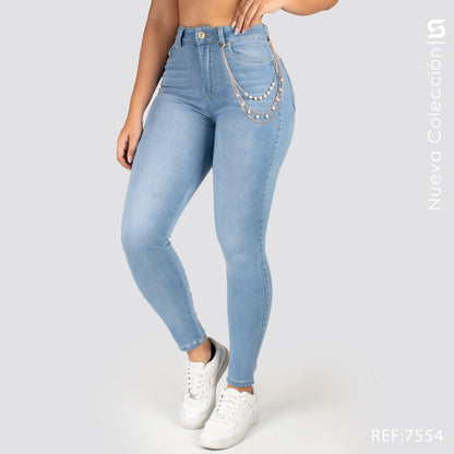 Jeans Skinny Tiro Alto S7554