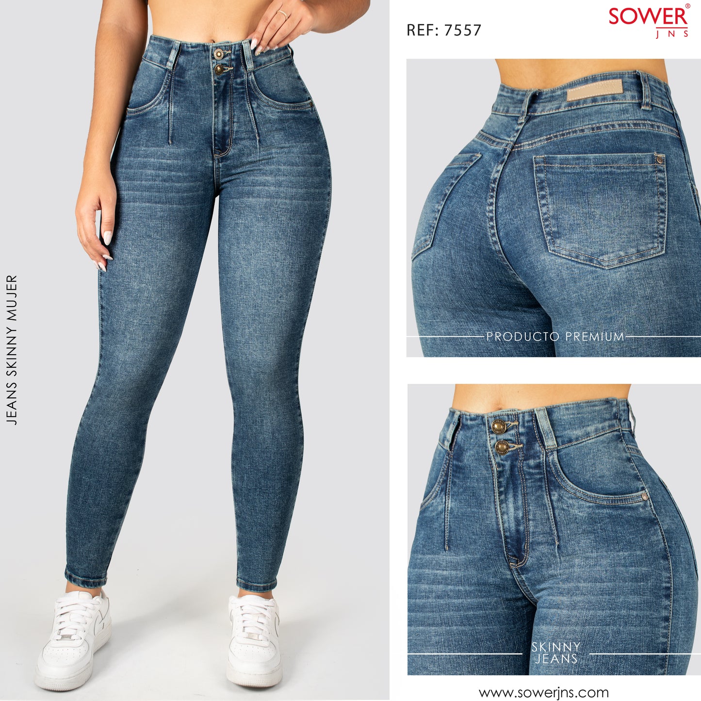 Jeans Skinny Tiro Alto S7557