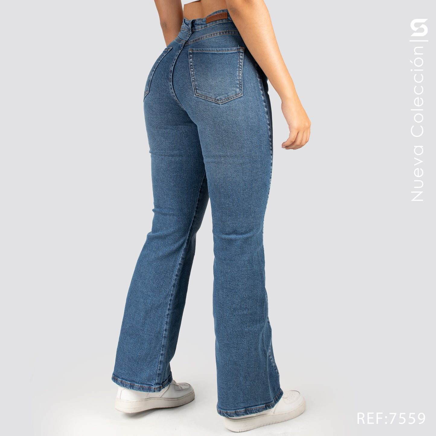Jeans Mom Flare Tiro Alto S7559