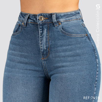 Jeans Mom Flare Tiro Alto S7559
