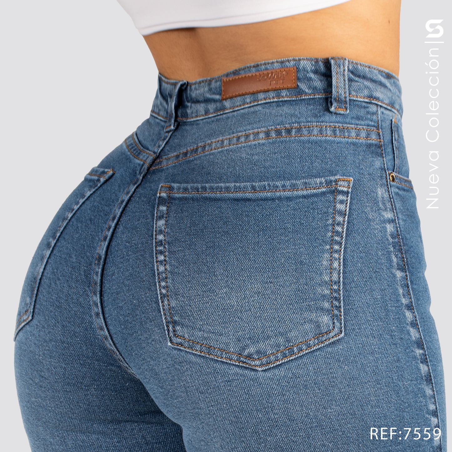 Jeans Mom Flare Tiro Alto S7559