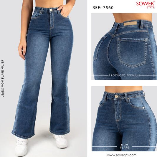 Jeans Mom Flare Tiro Alto S7560