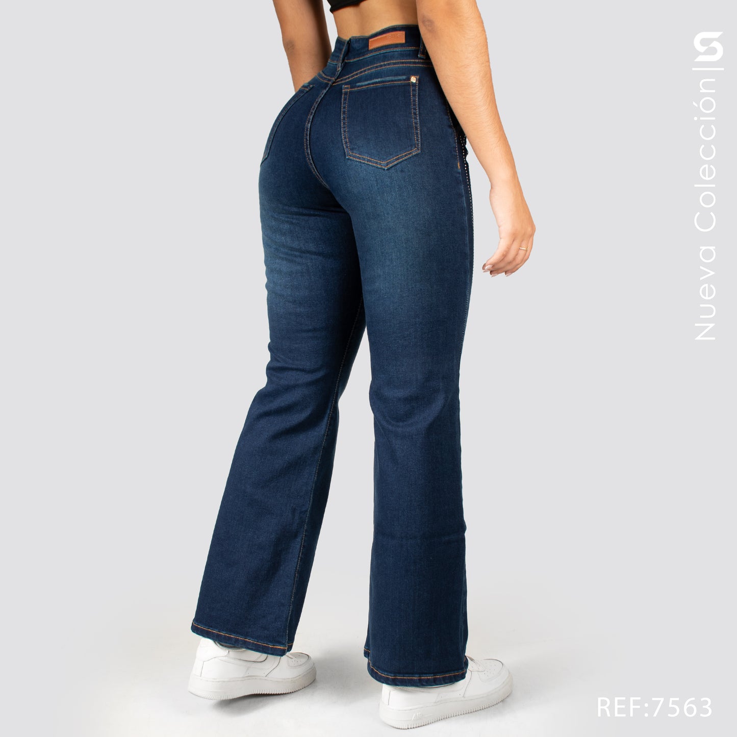 Jeans Mom Flare Tiro Alto S7563-P