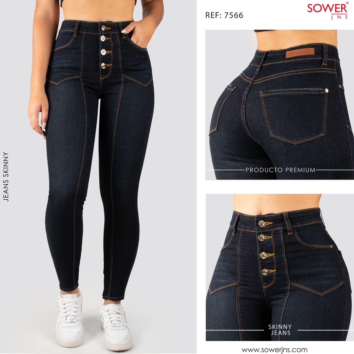Jeans Skinny Tiro Alto S7566