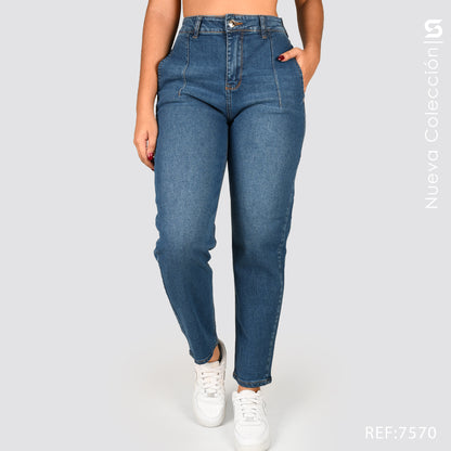 Jeans Mom Fit Tiro Alto S7570