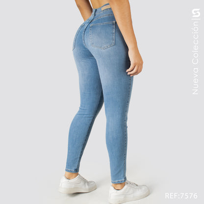 Jeans Skinny Tiro Alto S7576