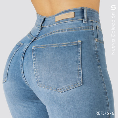 Jeans Skinny Tiro Alto S7576
