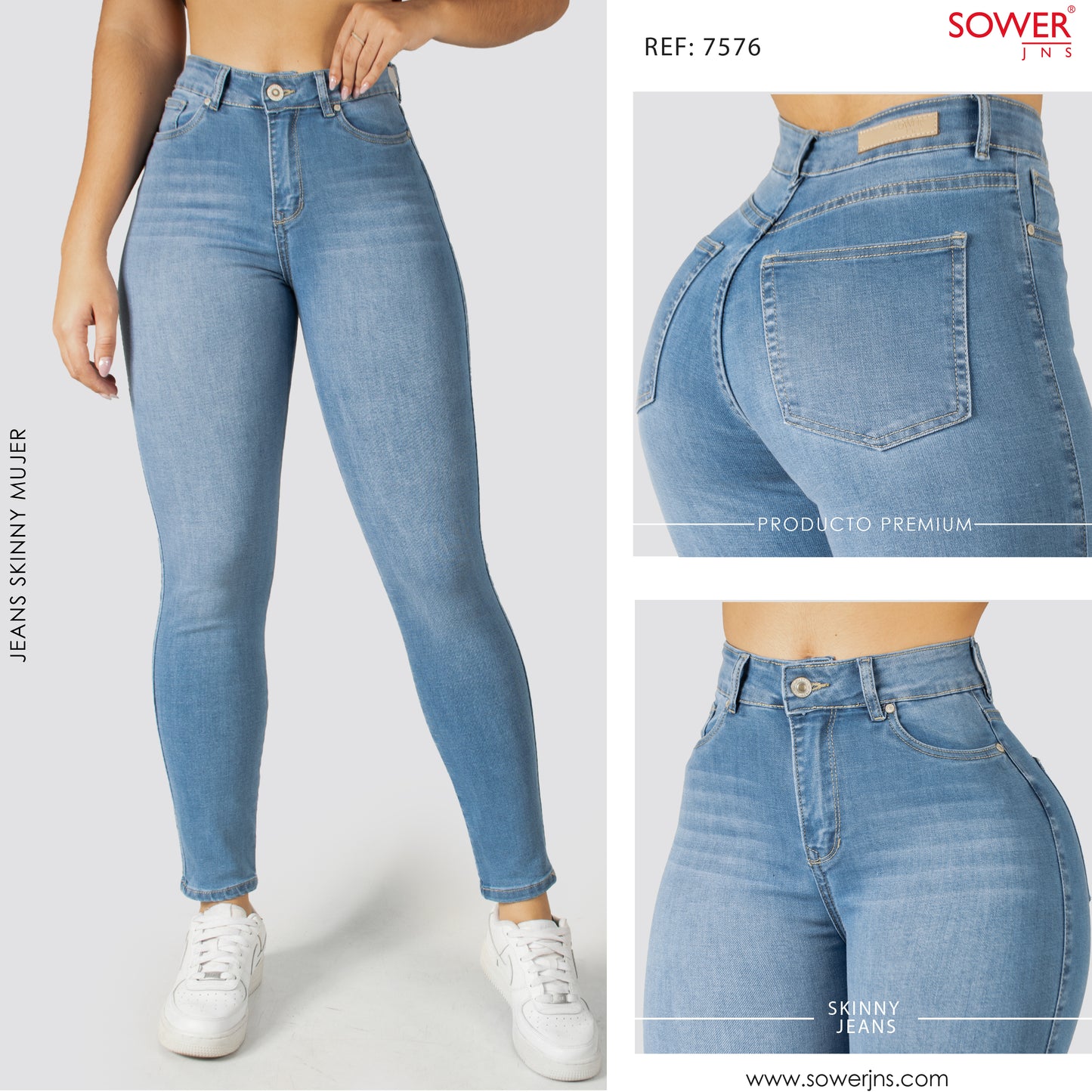 Jeans Skinny Tiro Alto S7576