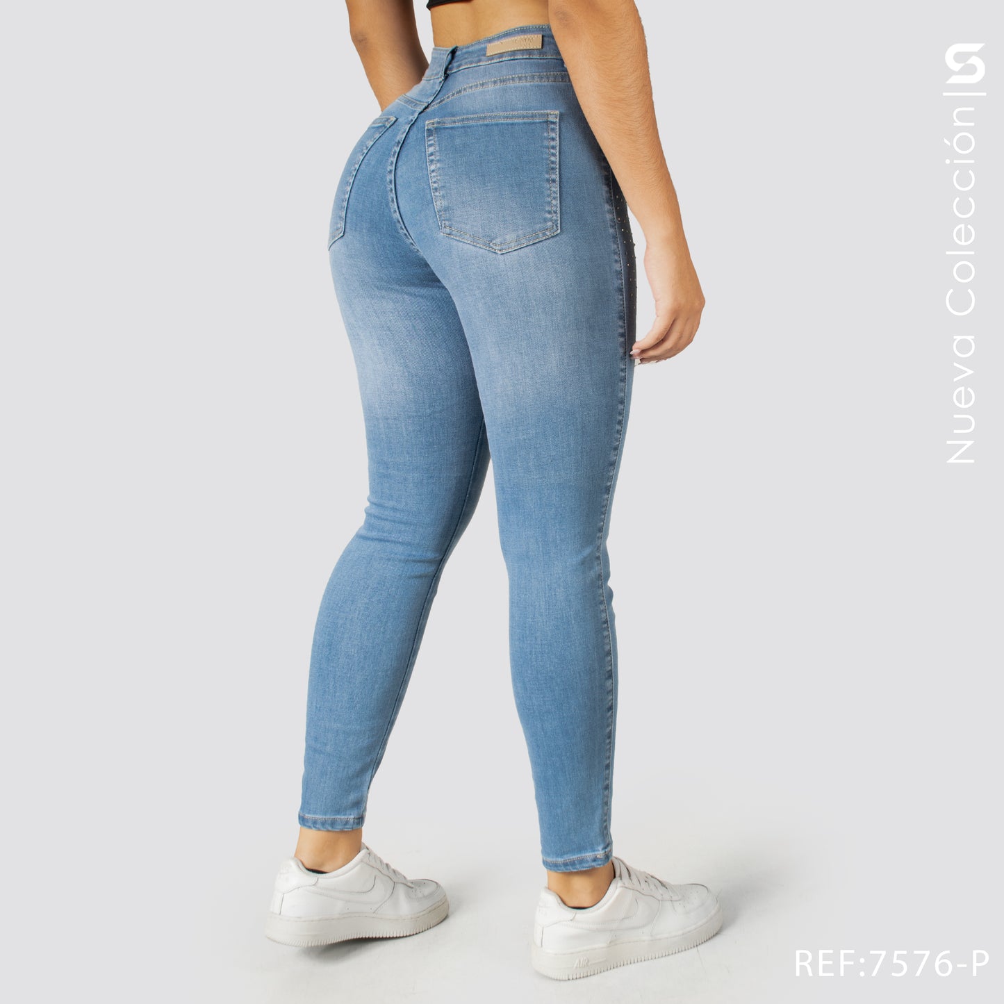 Jeans Skinny Tiro Alto S7576-P
