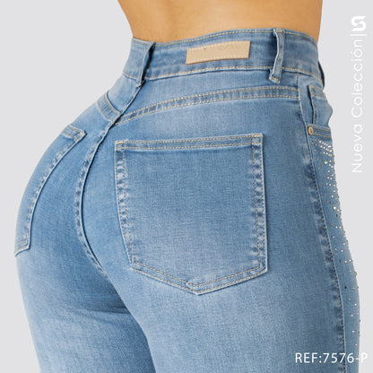 Jeans Skinny Tiro Alto S7576-P