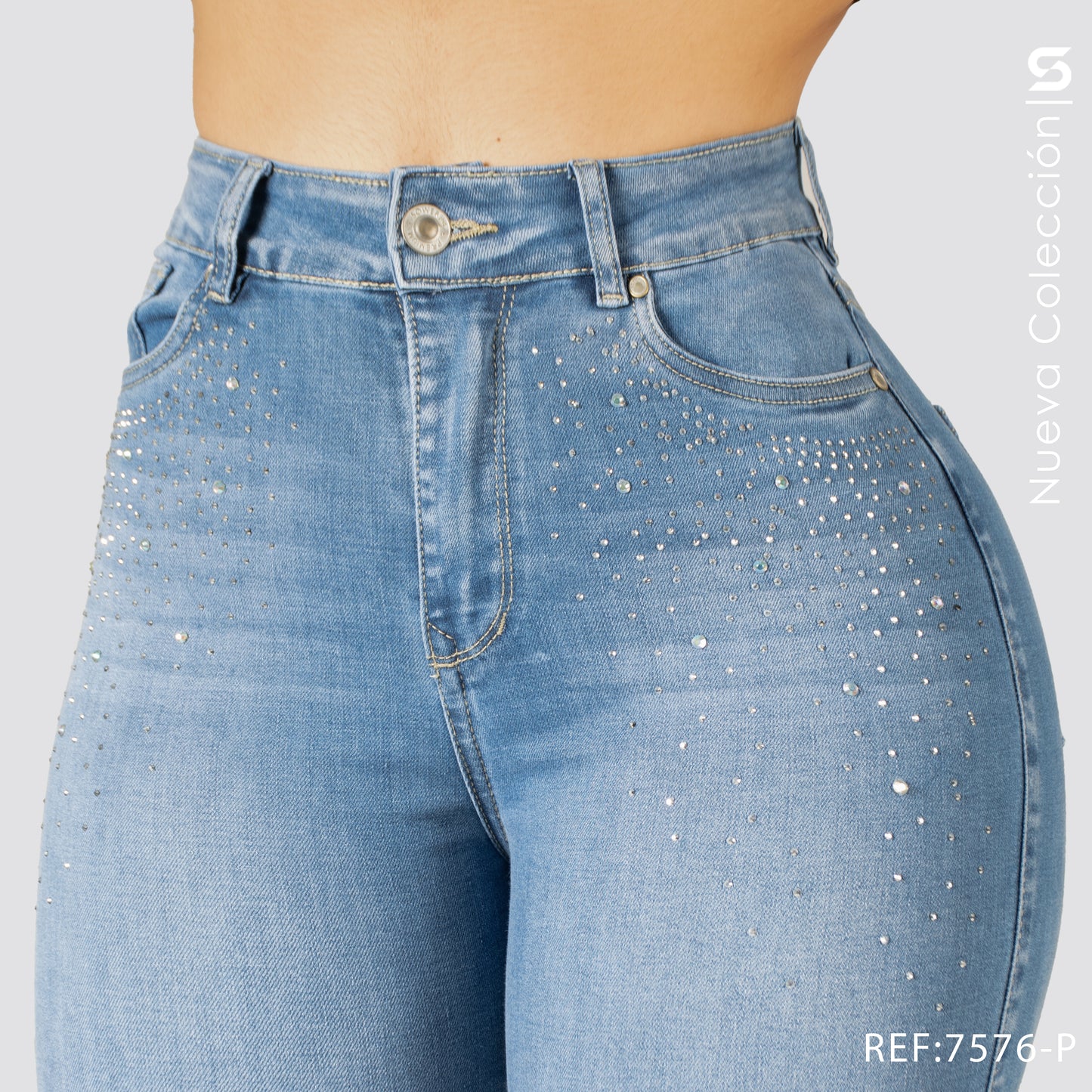 Jeans Skinny Tiro Alto S7576-P