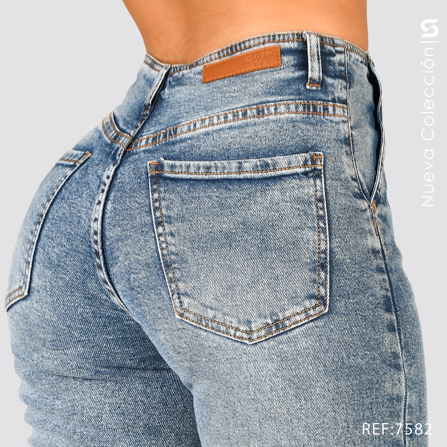 Jeans Mom Flare Tiro Alto S7582