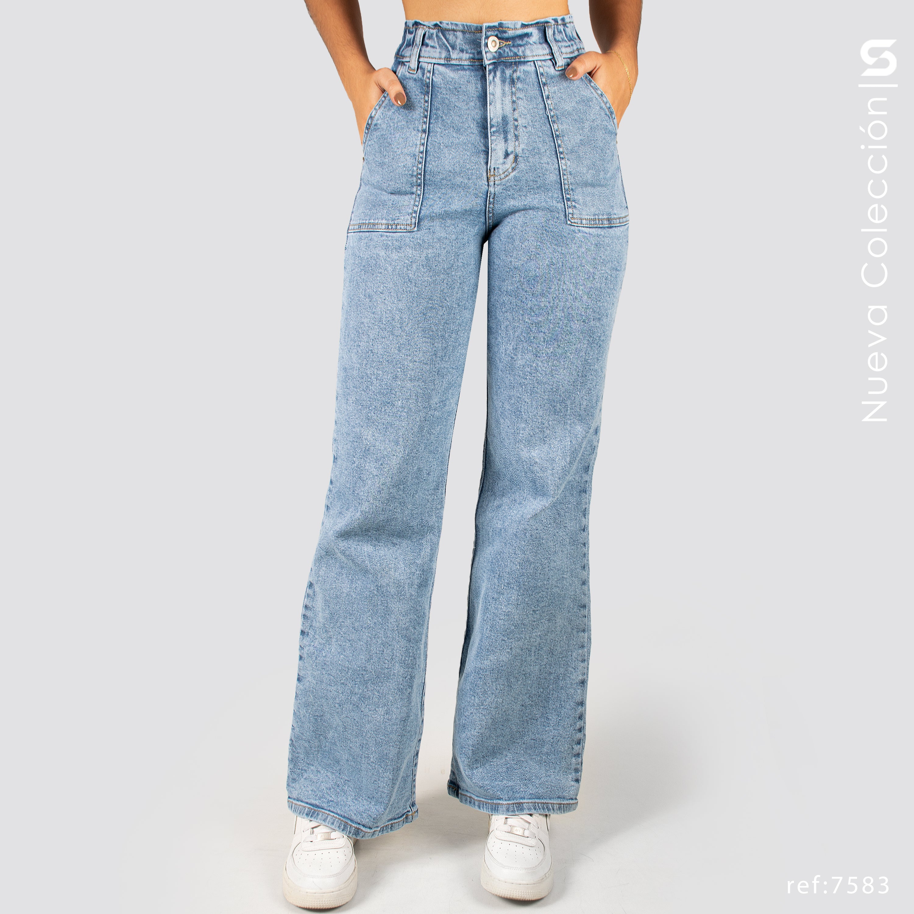 Jeans Mom Flare Tiro Alto S7583