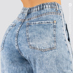 Jeans Mom Flare Tiro Alto S7584